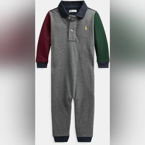 Ralph Lauren Baby Boy's Colourblocked Cotton Polo Coveralls 18M